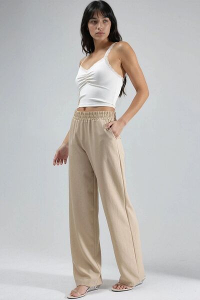 Hiccup Lastik Bel Düz Paça Pantolon Ellie Collection