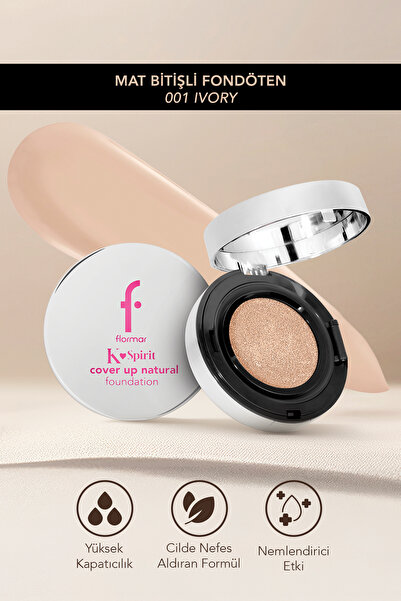 Flormar K-Spirit Cover Up Yoğun Kapatıcı Pürüzsüz Yarı Mat Bitişli Cushion Fo...