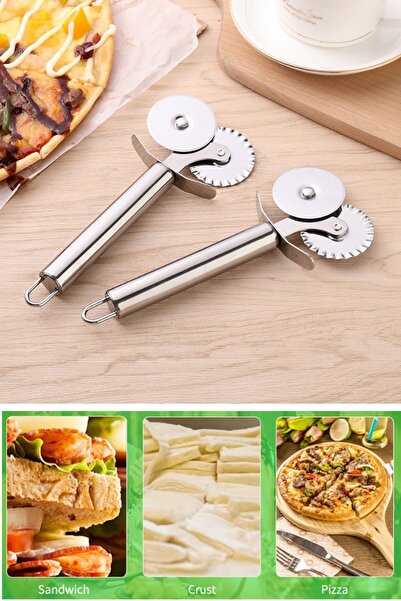 Kitchen Beauty Hamur, Pizza, Börek Kesme Bıçağı Çift Başlıklı Hamur Ruleti Ha...