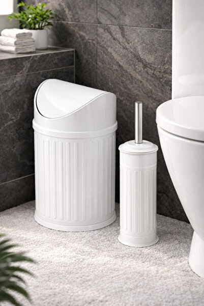 Eforeca Vintage Sallanır İkili Banyo Seti Beyaz