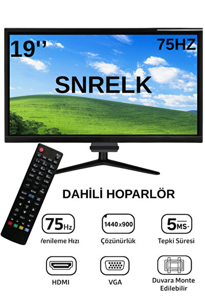 SNRELK 19'' SESLİ (DAHİLİ HOPARLÖR) 12V USB MULTİMEDYA GENİŞ EKRAN (HDMI-VGA)...