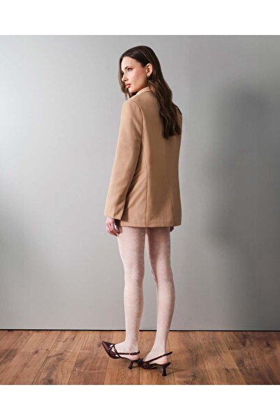 Bolero Kadın Floral Dantel Desenli Külotlu Çorap Ekru