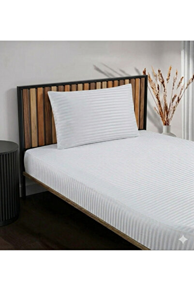 VODDİ Satin de bumbac cu model de dungi |   Set de cearșafuri de o singură pe...