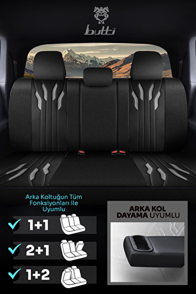 BUTTİ TALOS SERİSİ PREMİUM OTO KOLTUK KILIFI | ORTOPEDİK DESTEKLİ, ÖN ARKA TAM SET, AIRBAG UYUMLU