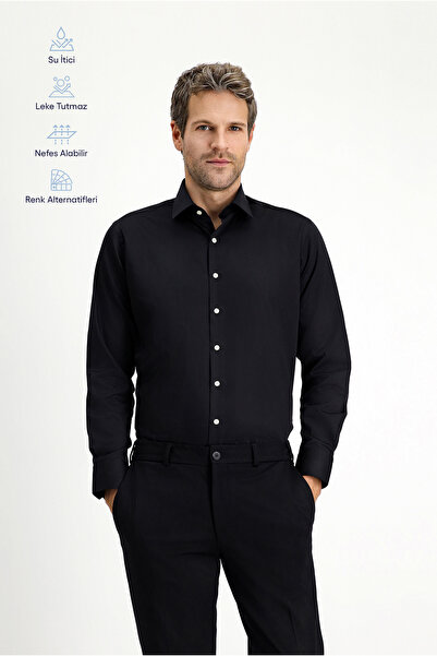 Kiğılı Cămașă din bumbac cu mânecă lungă, clasică, Nano Care, rezistentă la a...