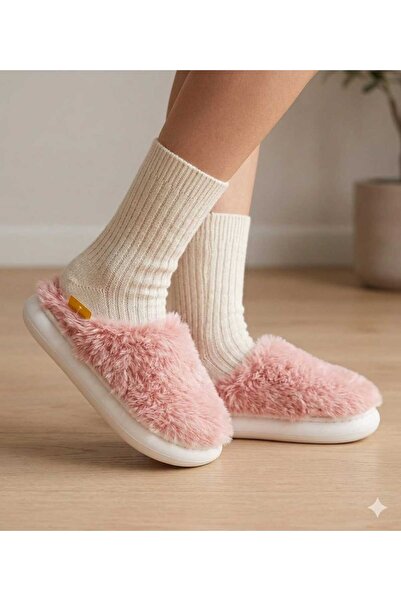 AkınalBella Peluş Kadın Yumuşak Kaymaz Taban Ev Terliği