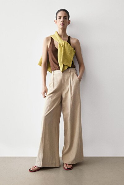 Massimo Dutti Loose fit yüksek bel pantolon