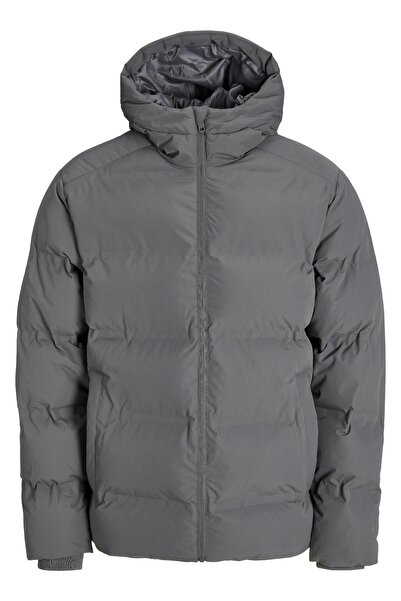 Jack & Jones معطف رمادي للرجال 12278749_JJESOHO PUFFER HOOD SN