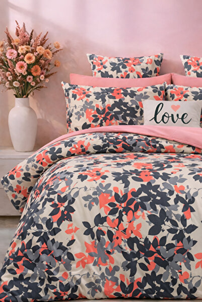 İQON Elastic Sheet Bedding Set Single Size Autumn Salmon