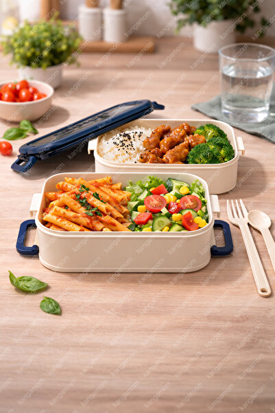 M&L LUNCH BOX 2 Katlı Taşınabilir Yemek Kabı Lunch Box Diyet Beslenme Kutusu ...