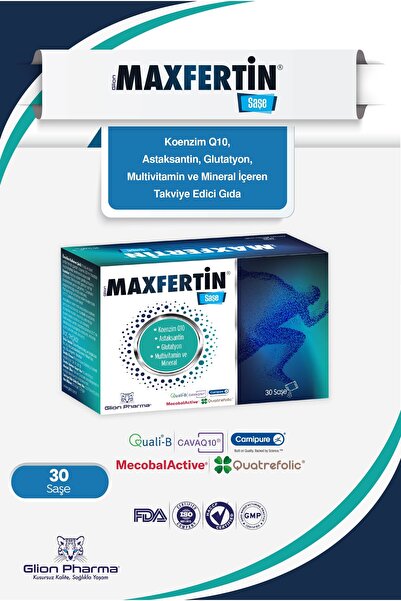 Glion Pharma Maxfertin Koenzim Q10, Astaksantin, Glutatyon, Multivitamin ve M...