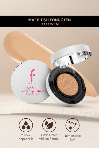 Flormar K-Spirit Cover Up Yoğun Kapatıcı Pürüzsüz Yarı Mat Bitişli Cushion Fo...