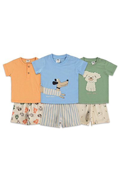 Civil Baby Köpek Baskılı 3'lü Set 6-18 Ay Takım - Standart 6-9 Ay