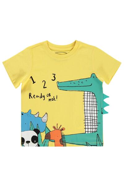 Civil Boys Životinje Štampano Majica za decu 2-5 godina - Žuta 2-3 godine