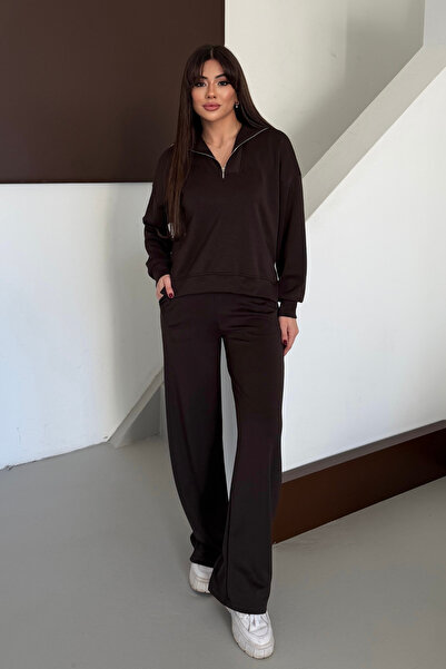 Balenbi oversized Γιακάς με μισό φερμουάρ Μοντάλ Γυναικείο κοστούμι 1195 - Σε...