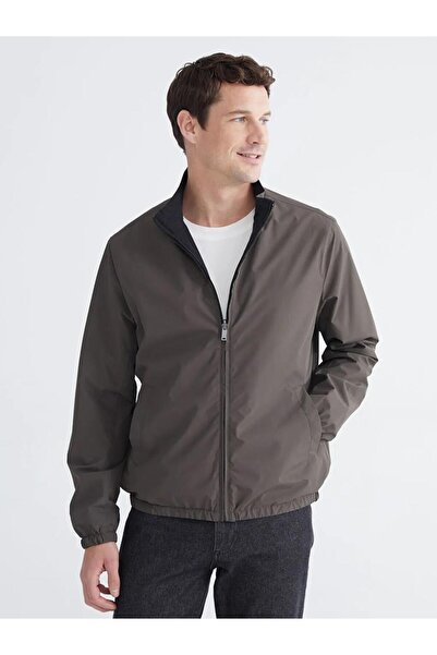 LC Waikiki Palton negru pentru bărbați, cu guler înalt, croială standard (S6)