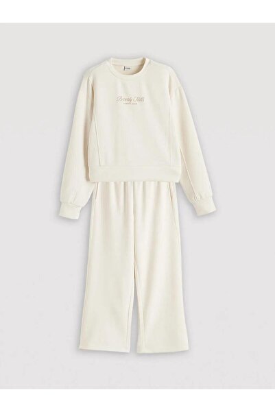 LC Waikiki Pantaloni de trening și hanorac Soft Touch pentru fete cu imprimeu...