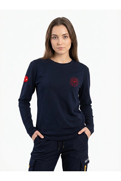 Pratik Medikal Tricou unisex cu mânecă lungă, albastru bleumarin, pentru îngr...