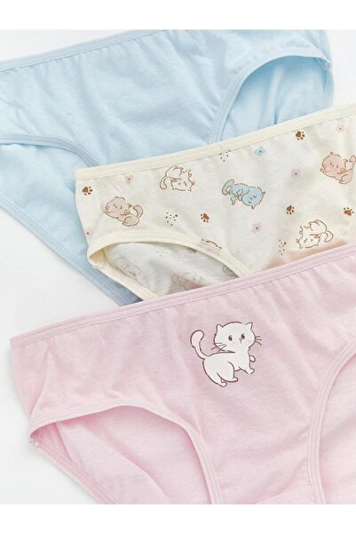 LC Waikiki Ecru Štampano Devojčice gaćice 3-pak (S6)