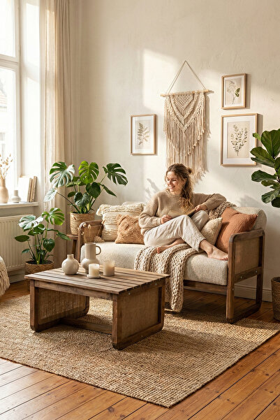 Zem Alaves Hazeran Jüt Çay Seti Ceviz Ahşap,sütlü Kahve (1 ADET IKİLİ BERJER ...