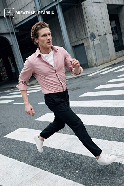 DeFacto Uska polo majica sa dugim rukavima, osnovna jednobojna F9884AX26SP