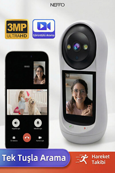 NEFFO LCD Ekranlı Görüntülü Konuşma Uzaktan İzleme Bebek Odası Kamerası Akıll...