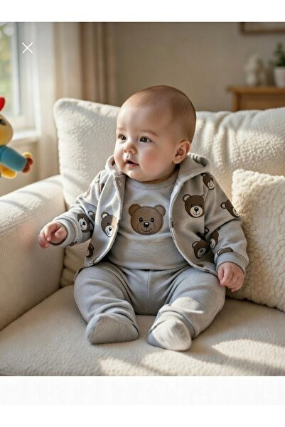 Nayinom Ayıcık baskılı badili 3lü takım