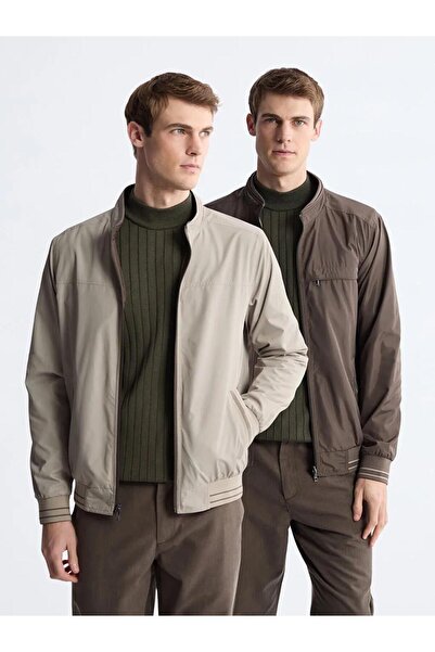 LC Waikiki Ανδρικό παλτό LCWAIKIKI ClassicHaki Standard Fit ψηλός λαιμός