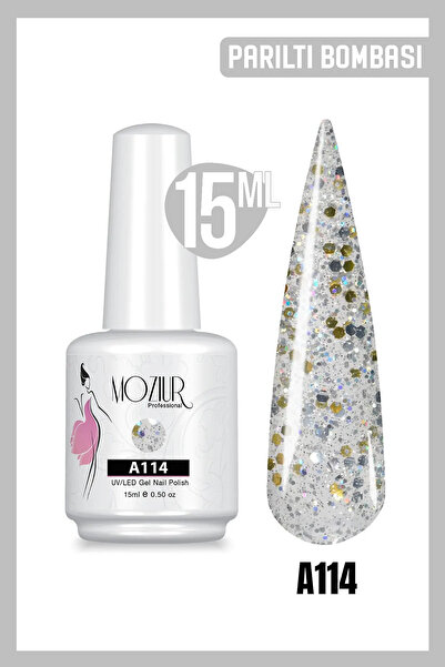 MOZIUR Kalıcı Oje UV Led A114 (SİMLİ SERİSİ) 15ml