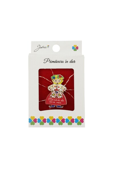 Flippy Martisor Small Brooch in Box, Brooch Size 2.5-3 cm, Metal Material, Pa...