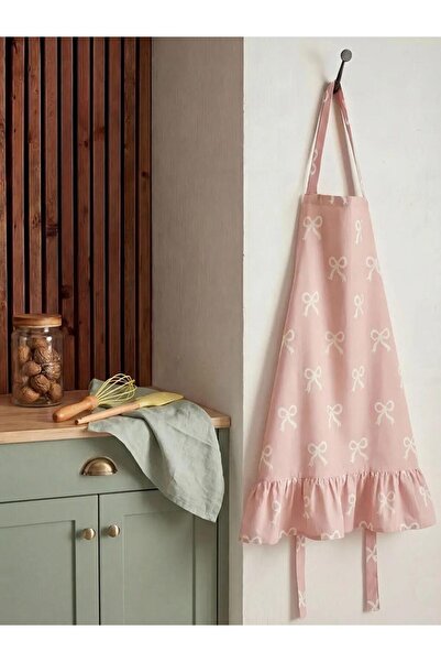 LC Waikiki Pembe Fiyonk Baskılı Kadın Mutfak Önlüğü (S6)