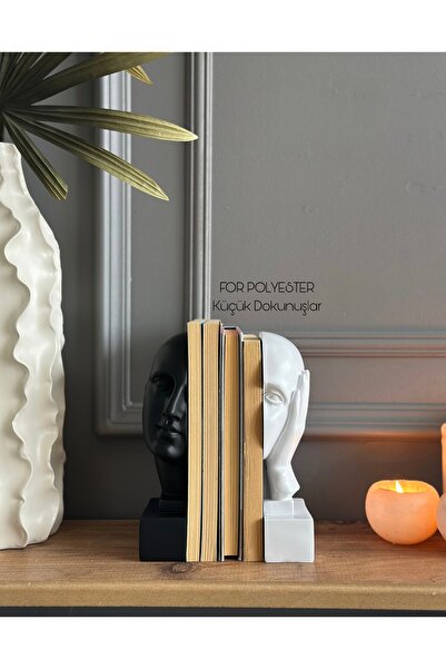 FOR POLYESTER Küçük Dokunuşlar Soyut İnsan Siyah-Beyaz Kitap desteği Biblo/Ki...