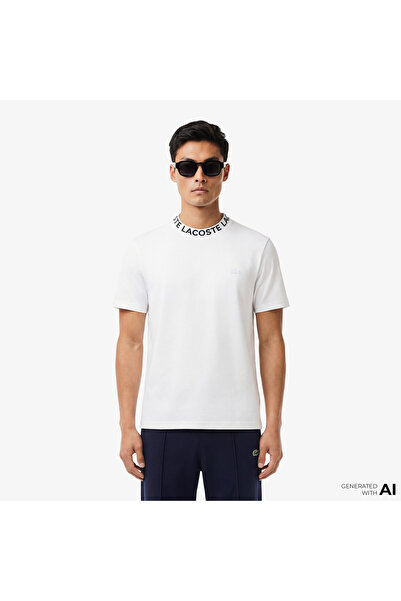 Lacoste Erkek Regular Fit Bisiklet Yaka Beyaz T-Shirt
