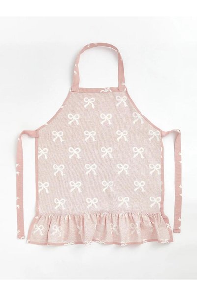 LC Waikiki Pink Bow Printed Women's Kitchen Apron (S6)