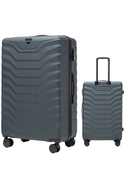 wings Valiză mare PEAFOWL cu 4 roți, verde închis, 97L ABS