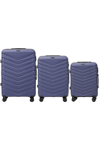 WINGS BRAND Set de 3 bagaje rigide WINGS PHOENIX 2.0 - Albastru