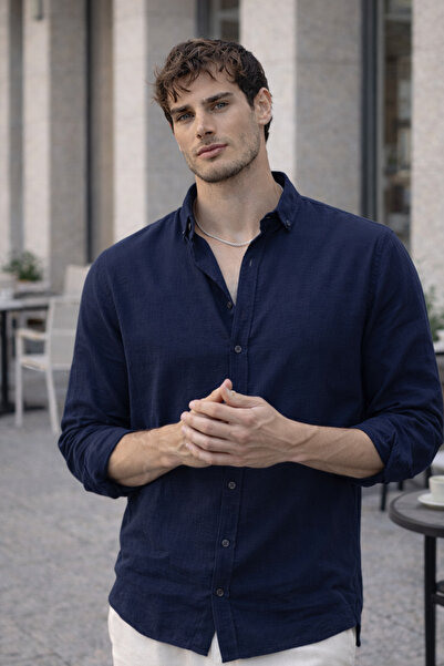 Valiberta Scott – Cămașă pentru bărbați modernă, cu textura moale, jumătate s...