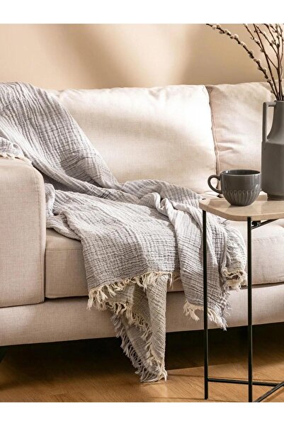 LC Waikiki Green Tasseled Tv Blanket 130X170 cm (S6)