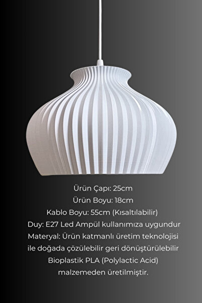 decory Sarina Avize Yatak Odası, Mutfak, Oturma Odası Tasarım Tekli Sarkıt Avize (PLASTİK) E27