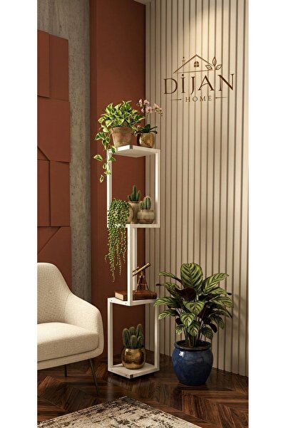 Dijan Home Pera Tekli Çiçeklik Beyaz Çam