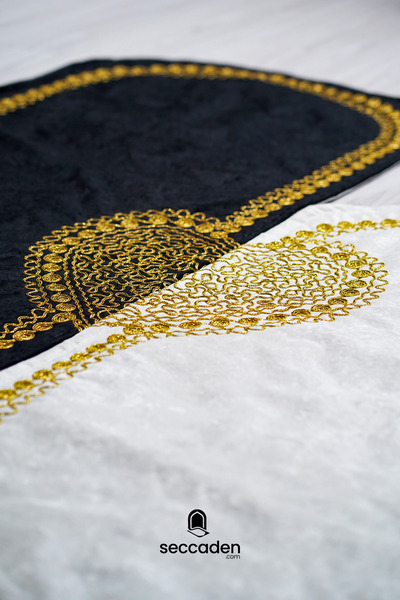 SECCADEN Heart-Shaped Double Prayer Mat, Couple's Prayer Mat, Dowry Couple's Prayer Mat