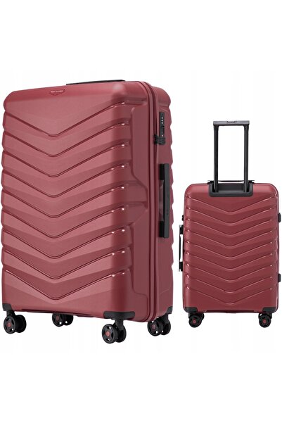 WINGS BRAND Valiză rigidă WINGS XXL 28" - Polipropilenă, TSA, 4 roți, Roșu