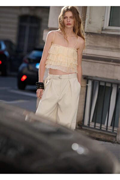 MANGO Woman Lyocell volanlı üst