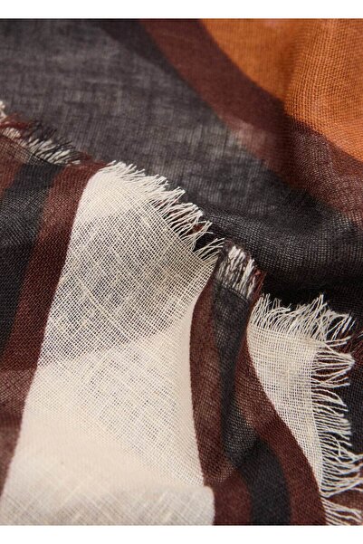 MANGO Woman Geometrik desenli keten fular