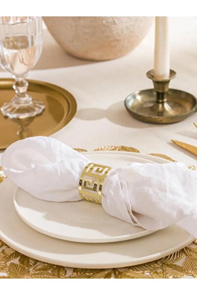 LC Waikiki Sarı Desenli Metal Peçete Yüzüğü (S6)