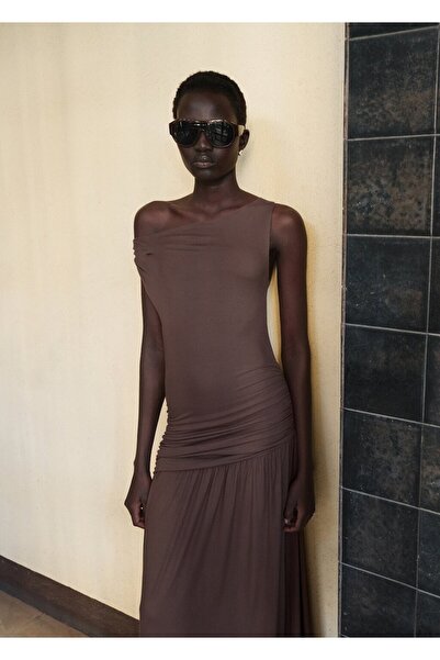 MANGO Woman Büzgülü asimetrik elbise