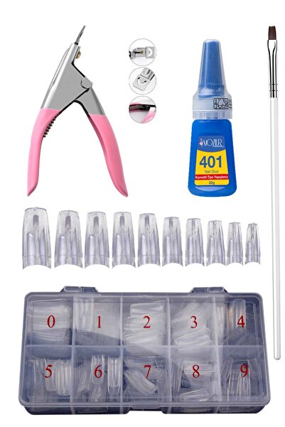 MOZIUR Yarım Ay Tips Yapıştırma Seti - ŞEFFAF