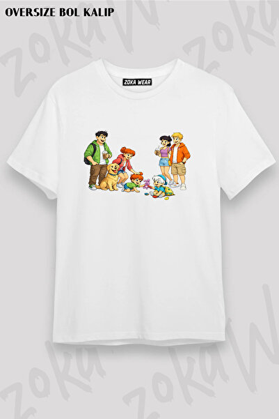 ZOKAWEAR Μπλουζάκι με στάμπα Unisex Oversize Flintstone Characters Fred Design