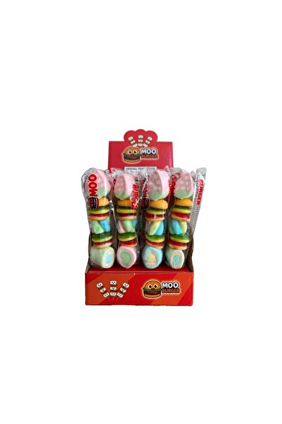 monymoo Moo Burger Marshmallow Jelibon Çubuk 10 Adet – Tek Tek Paketli
