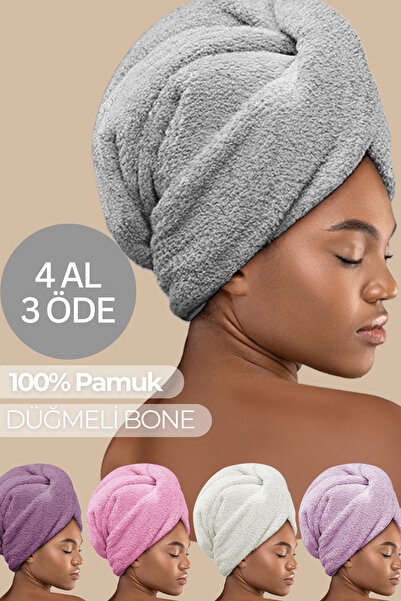 Miss Paris Home Elastični peškir za kosu sa dugmetom - Sušenje kose za negu l...